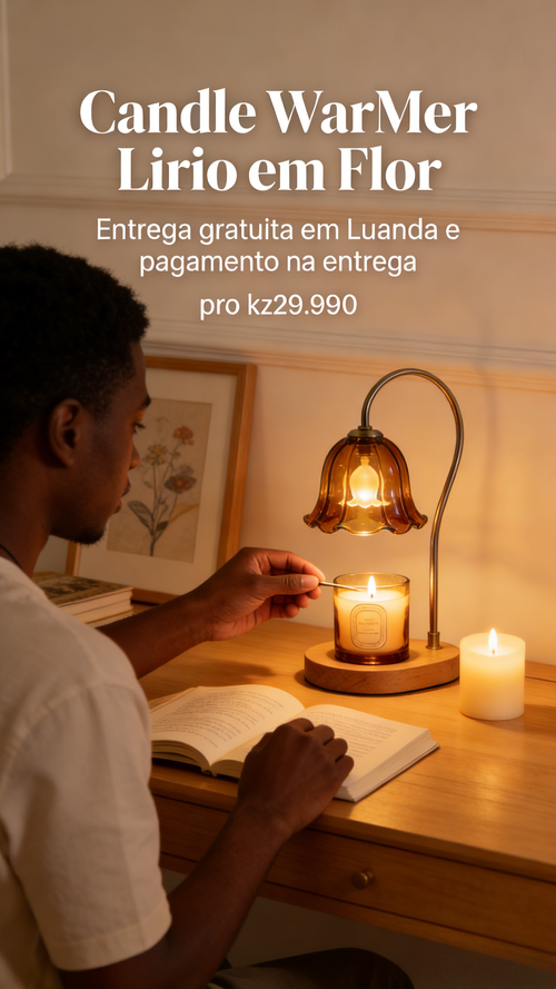 Lâmpada de Derreter Velas Forma de Glória com Vidro Âmbar para Quarto