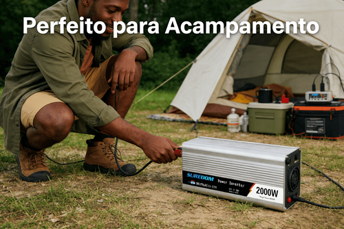 Inversor de Energia 2000W para Veículo Conversor de 12V para 220V 110V com Porta USB