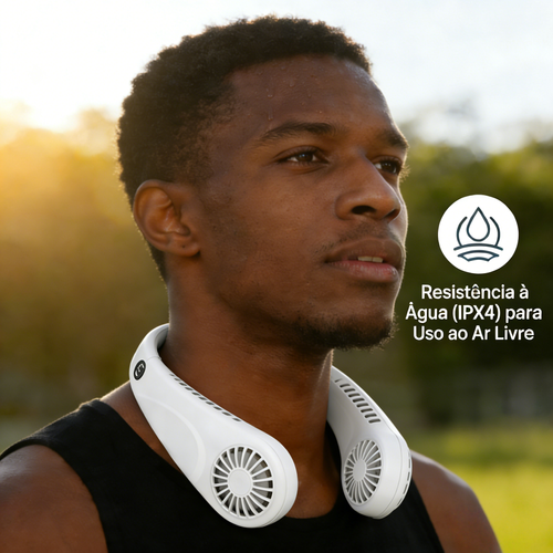 Ventilador de Pescoço Inteligente (5 Velocidades) — Sem Lâminas, Portátil, Longa Autonomia