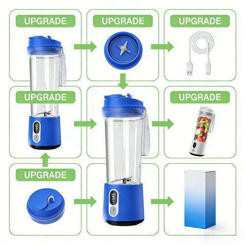 Liquidificador Portátil Azul Atualizado Quebra-Células Limpeza Automática Suco Portátil Entrega Gratuita em Luanda