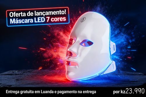 Máscara de Luz LED 7 Cores para Rejuvenescimento Cutâneo Clareamento e Combate aos Acnes Beleza Doméstica