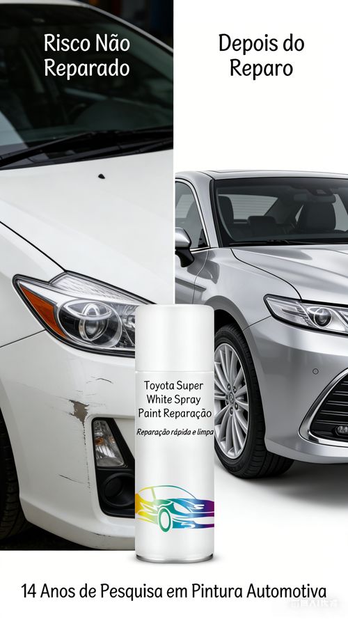 Tinta Spray para Carro Toyota Cor Super Branco Reparo de Riscos na Pintura