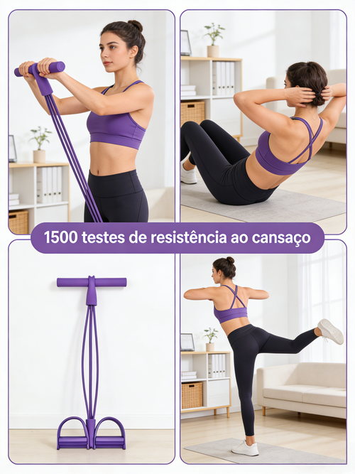 Equipamento de Exercício para Casa Peak Exercitador de Resistência com Pedal Antiderrapante para Treino de Braços Abdômen Costas Pernas