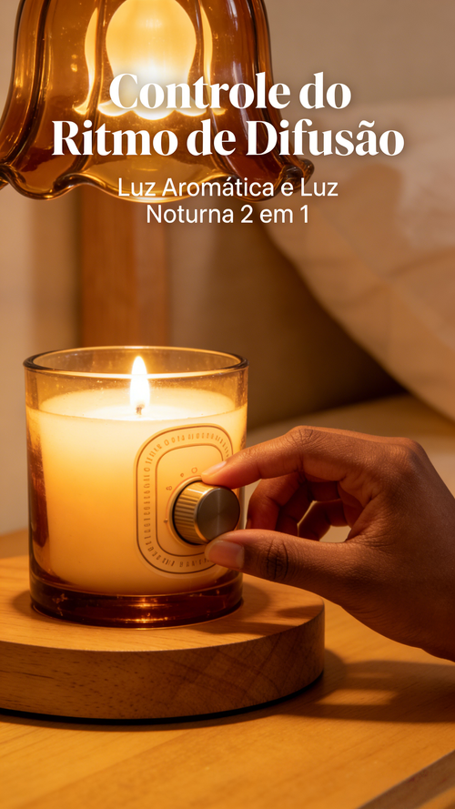 Lâmpada de Derreter Velas Forma de Glória com Vidro Âmbar para Quarto