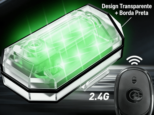 Luz de Alertas Portátil Sem Fio (7 Cores, Controle Remoto) – Resistente à Água, Longa Autonomia, Ideal para Motocicleta, Carro, Drone, Acampamento