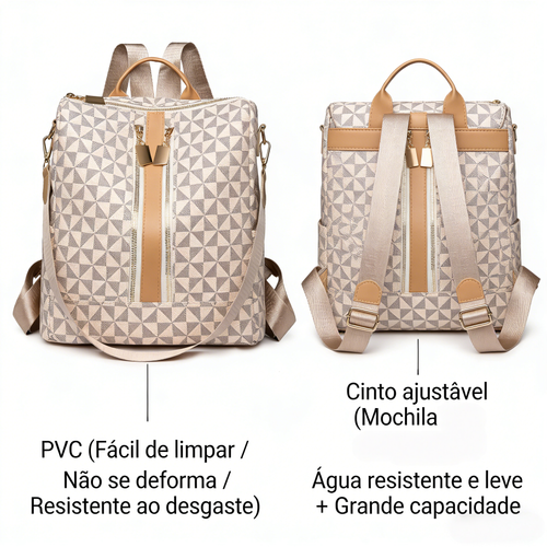 Mochila Feminina Estilo Europeu 2025 Grande Capacidade Mochila Mãe e Filha para Viagem e Lazer
