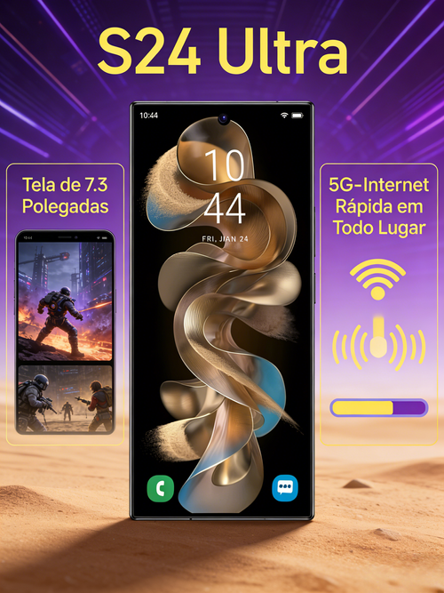 Smartphone S24 Ultra Tela de 7.3 Polegadas Caneta Integrada 16GB 64GB Android 5G