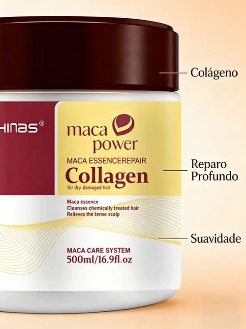Máscara Capilar com Colágeno para Cabelos Crespos Reparo Profundo Suavização e Hidratação