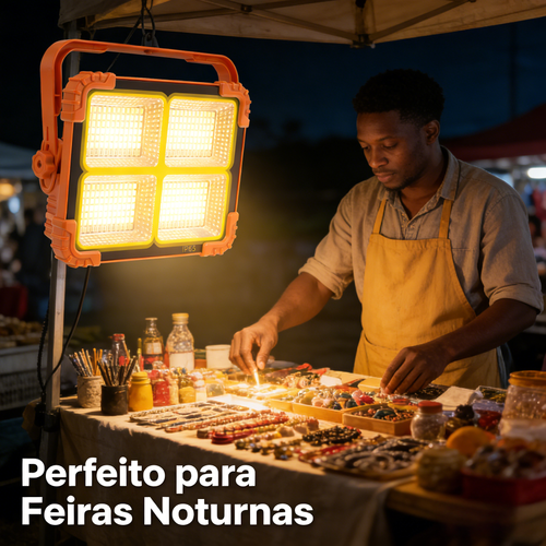 Luz de Emergencia Solar LED Super Brilhante Resistente a Agua para Exterior Acampamento Mercado Noturno