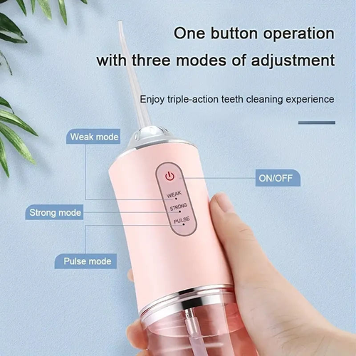 Portable cordless dental irrigator high-pressure dental flosser