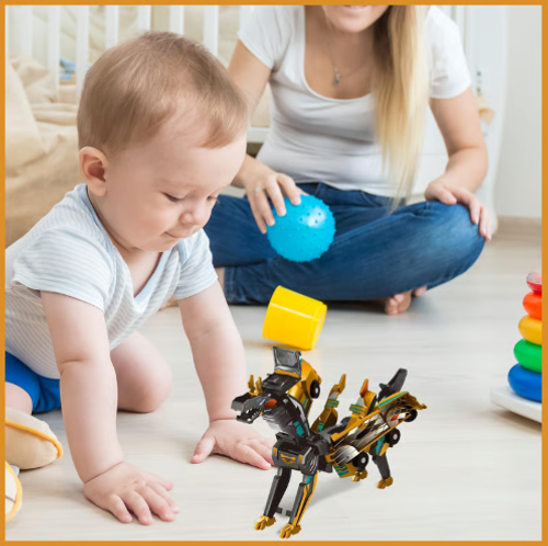 🎁Children's Day Special✨ Collision Transforming Dinosaur Car Toy Gold version