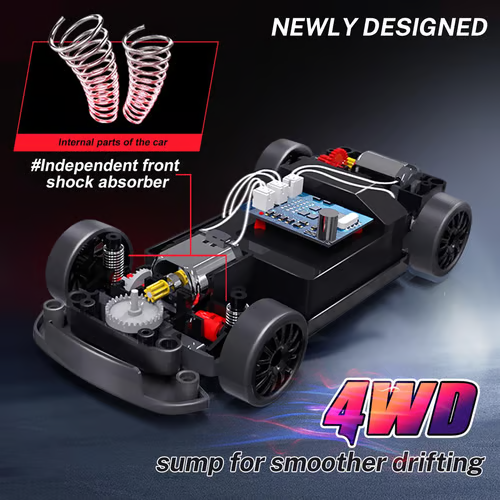 1:24 Scale 2.4GHz 20KM-H 4WD RC Drift Car with LED Lights