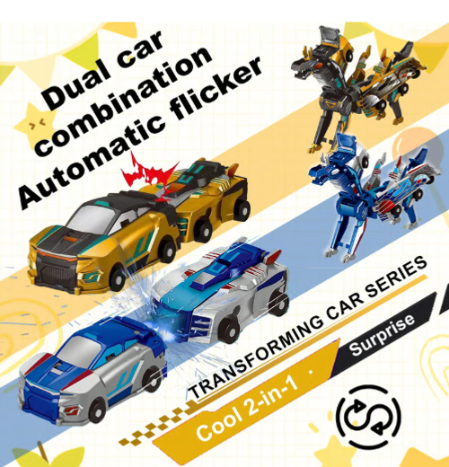 🎁Children's Day Special✨ Collision Transforming Dinosaur Car Toy Gold version