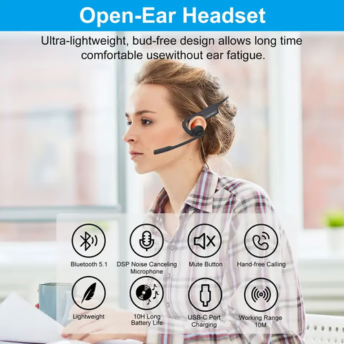 🎁Hot Sale Promotion 49% OFF🔥 Open Air Conduction Wireless Bluetooth Headset with Microphone