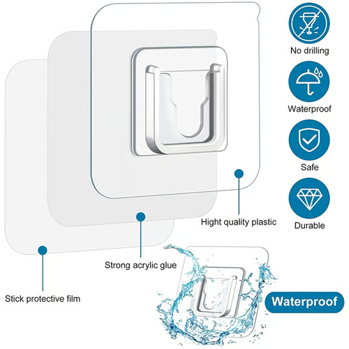 10 sets Transparent Double-sided Adhesive Wall Hooks