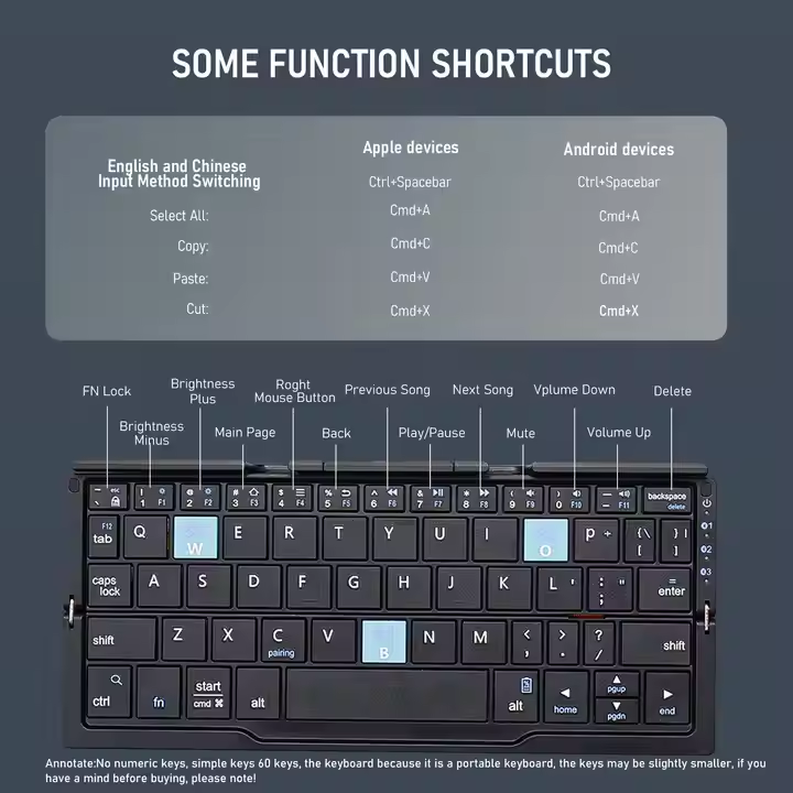 ✨Tired of bulky keyboards? Check out the Bow Wireless Mini Keyboard! 😎 It's a best-seller for a reason. With seamless Bluetooth connectivity, it folds up neatly for ultimate portability. Whether you have an iPhone or Android, it's got you covered 📱. Lightweight and convenient, it's your perfect on-the-go typing partner. Grab yours now!