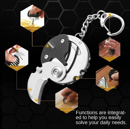 Gadget Multifunctional Coin Black Mini Pocket Key Gadget