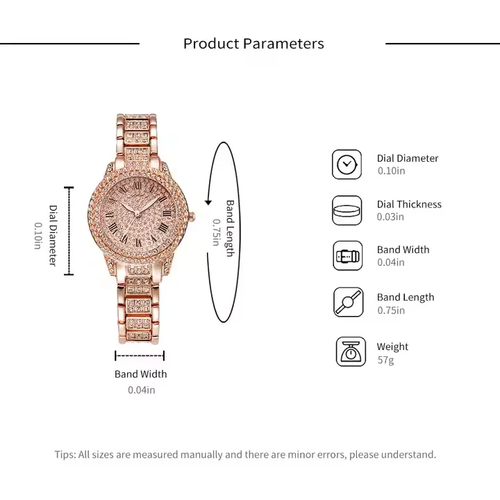 Women's Watch 2025 Fashion Watch Set Women's Quartz Hot Sale Luxury Moissanite Watch