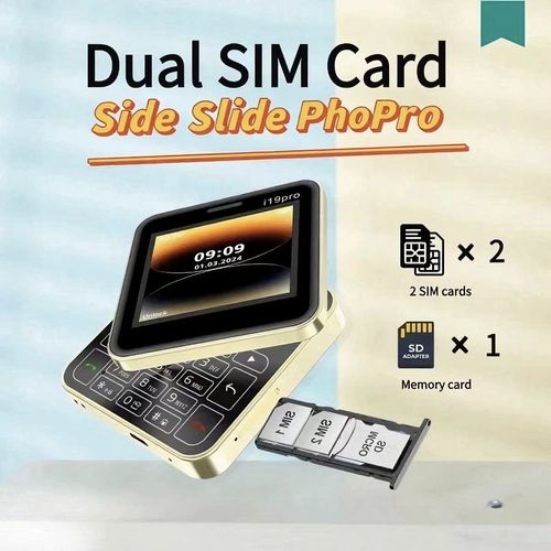 2025 New I19 Pro Square Slide Button Mini Mobile Phone 2.4inch Dual SIM 2G GSM Camera FM Bluetooth Unlocked Small Cell Phone