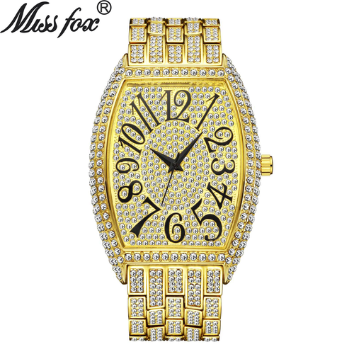 Fashion luxury watch star quartz watch diamond watch men's wrist gold glitter hip hop chilled watch