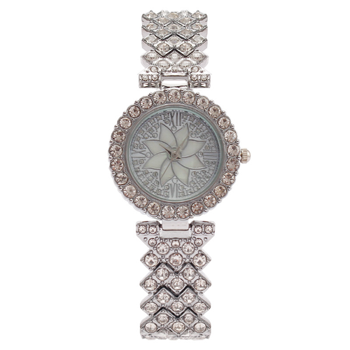 The new fashion shiny full rhinestone luxury ice crystal ladies quartz diamond bracelet watch with bracelet set