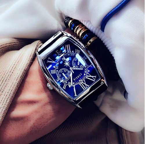 2025 new design FENSIR luxury tonneau shaped men's quartz watch men's silver watch waterproof men's watches
