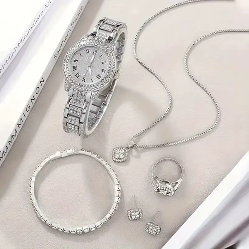 Women's Watch 2025 Fashion Watch Set Women's Quartz Hot Sale Luxury Moissanite Watch