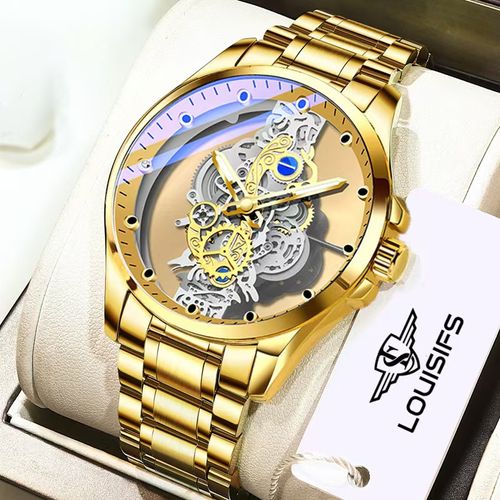 2025 New Swiss genuine new double-sided transparent men's watches fashion trend calendar waterproof wristband
