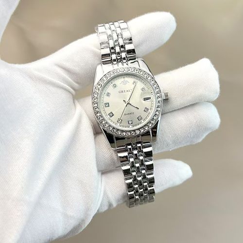 2025 New steel belt calendar ladies diamond watch fashion casual sports business quartz watch