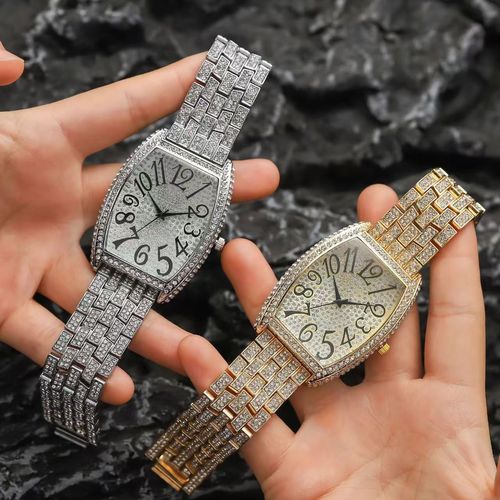 Fashion luxury watch star quartz watch diamond watch men's wrist gold glitter hip hop chilled watch