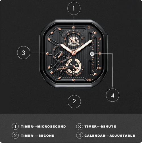 Fashion Watch Classic Square Business Sports Quartz Watch Men's Leather Men's High Quality Watch