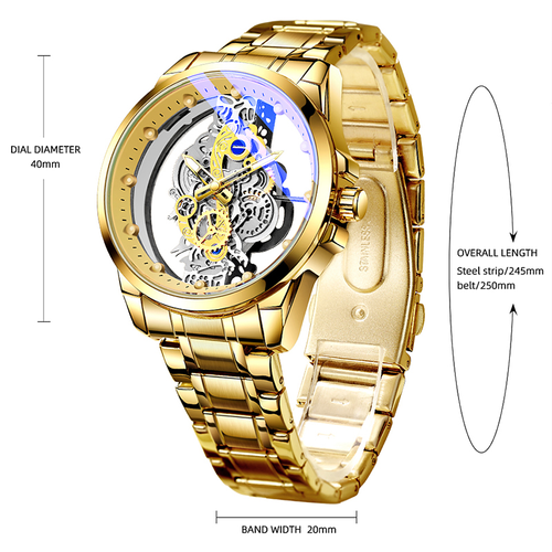 2025 New Swiss genuine new double-sided transparent men's watches fashion trend calendar waterproof wristband