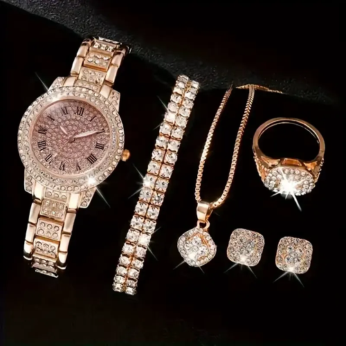 Women's Watch 2025 Fashion Watch Set Women's Quartz Hot Sale Luxury Moissanite Watch