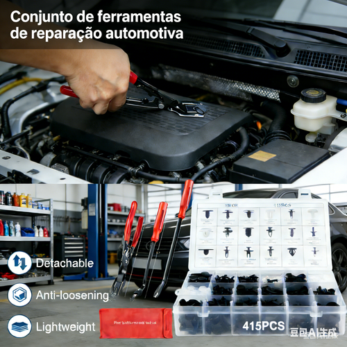 🔥Promoção quente -Alicate para remoção de encaixes de painéis | Alicate para remoção de tubos de combustível automotivos e conjunto de fixadores automotivos de 415 peças