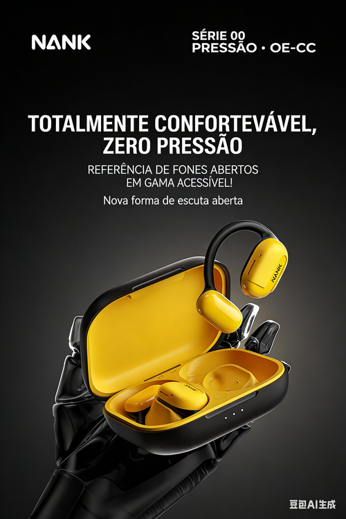 NANKA Fone de ouvido esportivo impermeável de gancho aberto, conexão sem fio, zero pressão e sem desconforto