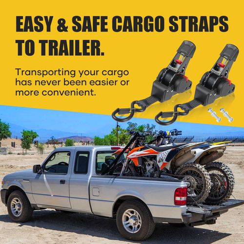 Cintas de Catraca Retráteis de Alta Resistência, Cintas de Amarração com Laços Macios para Motocicleta, Caminhão e Reboque