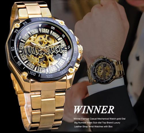 Relógio de luxo steampunk para homens de negócios