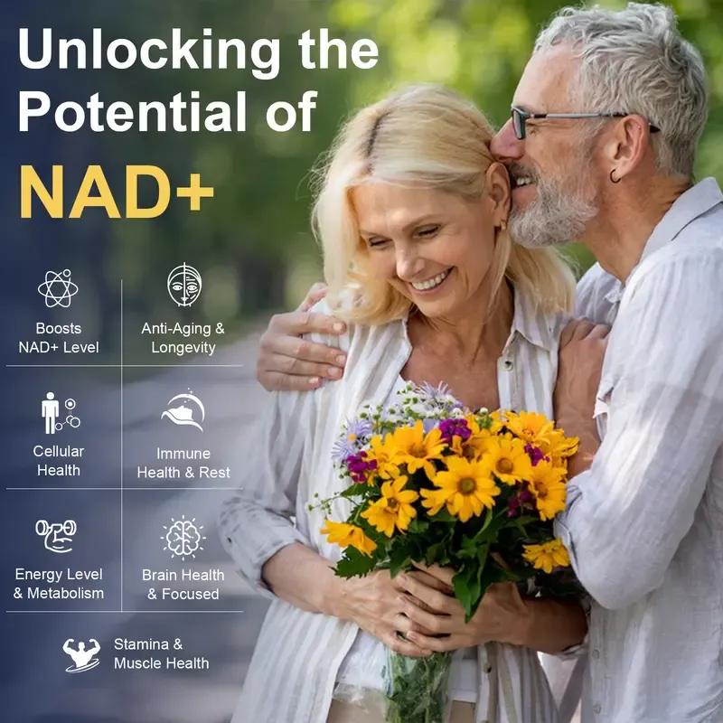 Totaria NAD Supplement with Niacinamide Riboside Resveratrol, Quercetin, Betaine Boost NAD+ Levels NAD Plus Anti-Aging, Energy, Immune, Focus 120 Capsules.