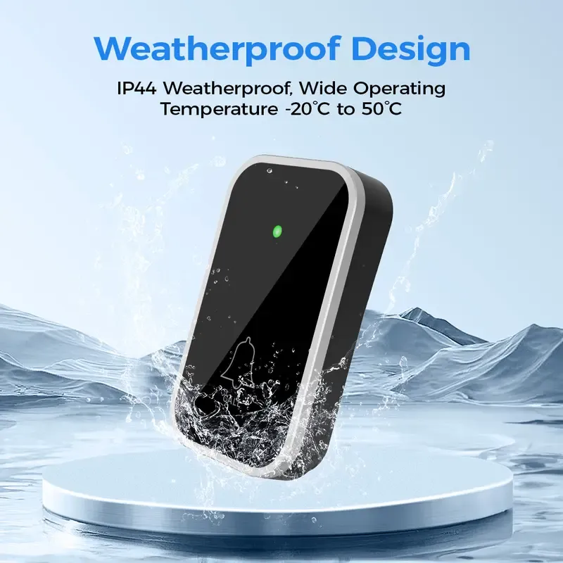 Wireless Home Security Door Bell Ringer - Waterproof, Easy Installation, Adjustable Volume, 45 Chime Variety, LED Entry Glow, 1000Ft Range, Black Bell for Door, Door Bell Ringer Wireless, Home Security Doorbell