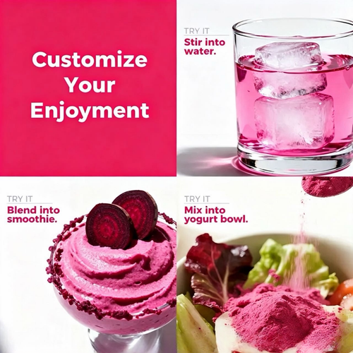 Limited Time Offer —Super Red Food Powder, supports blood pressure, benefits leg veins, heart and blood vessel health, extracts of beetroot, etc. (14 bottles per box)
