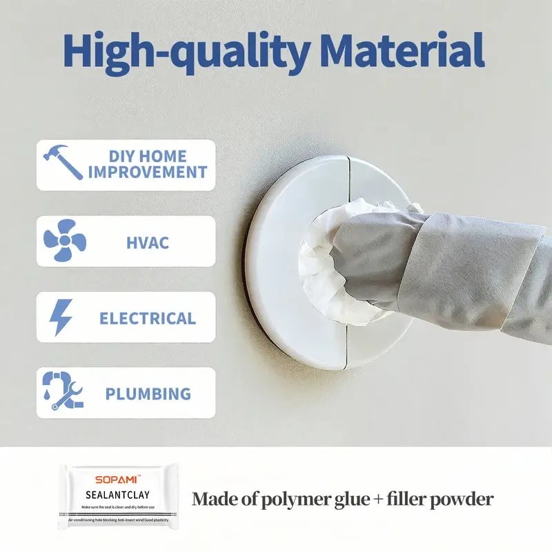 2026 New Models 10-20PCS Eco-Friendly Sticky Sealant Clay, Quick Curing & Strong Adhesion, Waterproof Oil-Resistant Pest Control Sealant for Air Conditioner Holes Wall Cracks Pipes