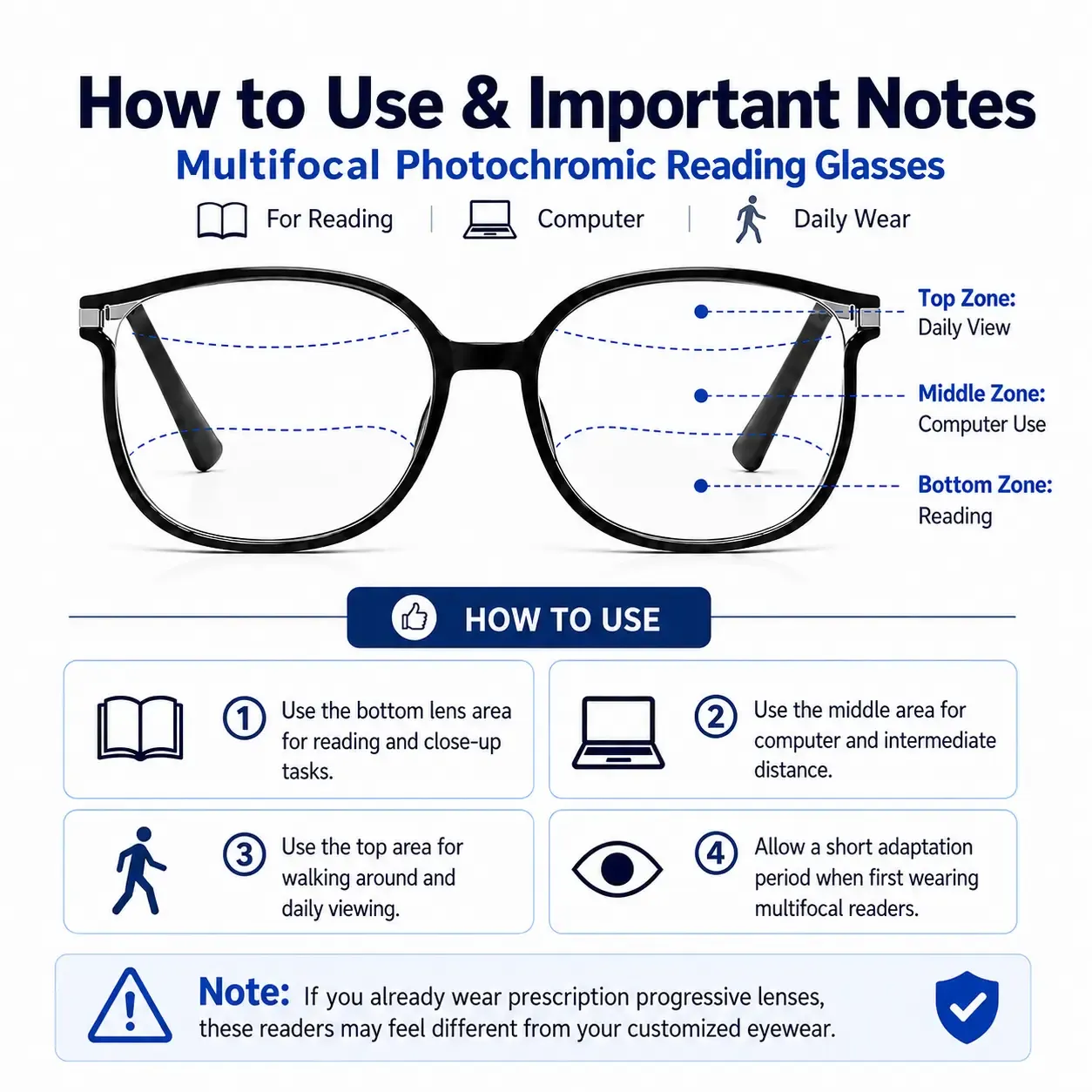 Unisex Retro Oval Photochromic Reading Glasses, Blue Light Blocking Readers with Lightweight Glossy Frame & Precision Metal Hinges, Indoor Outdoor Reading, Phone & Computer Use, Transition Eyeglasses for Women Men