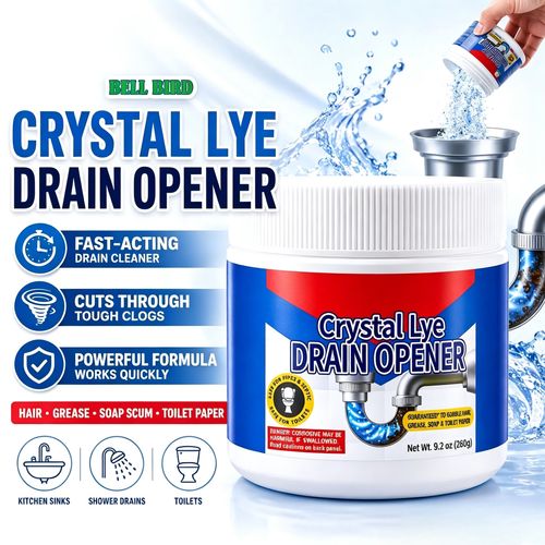 Crystal Lye Drain Unclogger - Sodium Hydroxide Pipe Dredging Agent, Household Kitchen Sink Fix, Powerful Cleaner for Bathroom Sinks and Shower Pipes, Cleaning Products