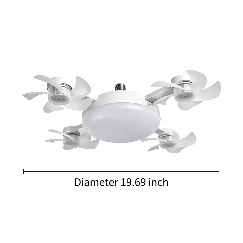50% DE DESCONTO!!! 🎁2026 New E27 Socket Ceiling Fan Light - 2-in-1 Silent Motor LED Fan-Light with Remote Control, Energy-Saving Cooling & Lighting Combo for Home Bedroom, Dorm Rooms, Kitchens