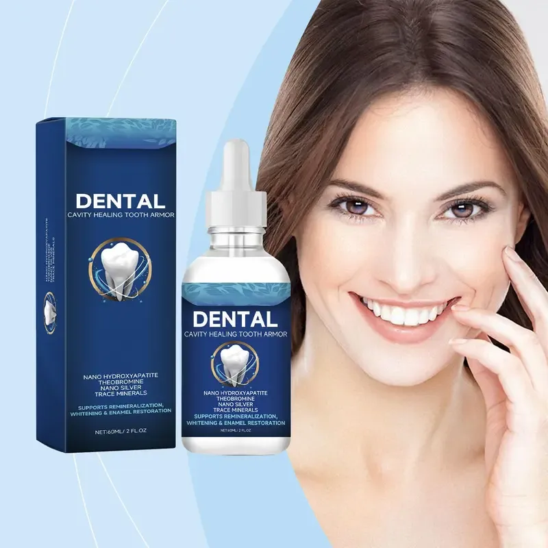 Daily Oral Care Dental Cavity Healing Tooth Armor Liquid – Nano Hydroxyapatite, Theobromine & Trace Minerals for Remineralization, Whitening, Enamel Restoration