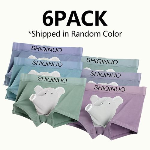 Elephant Boxer Briefs for Men Funny Modal 3D Trunk Pouch Soft Breathable Stretch Fabric Separated Support Novelty Gift for Boyfriend or Husband Unique Menswear Set XL Regular Fit Underwear