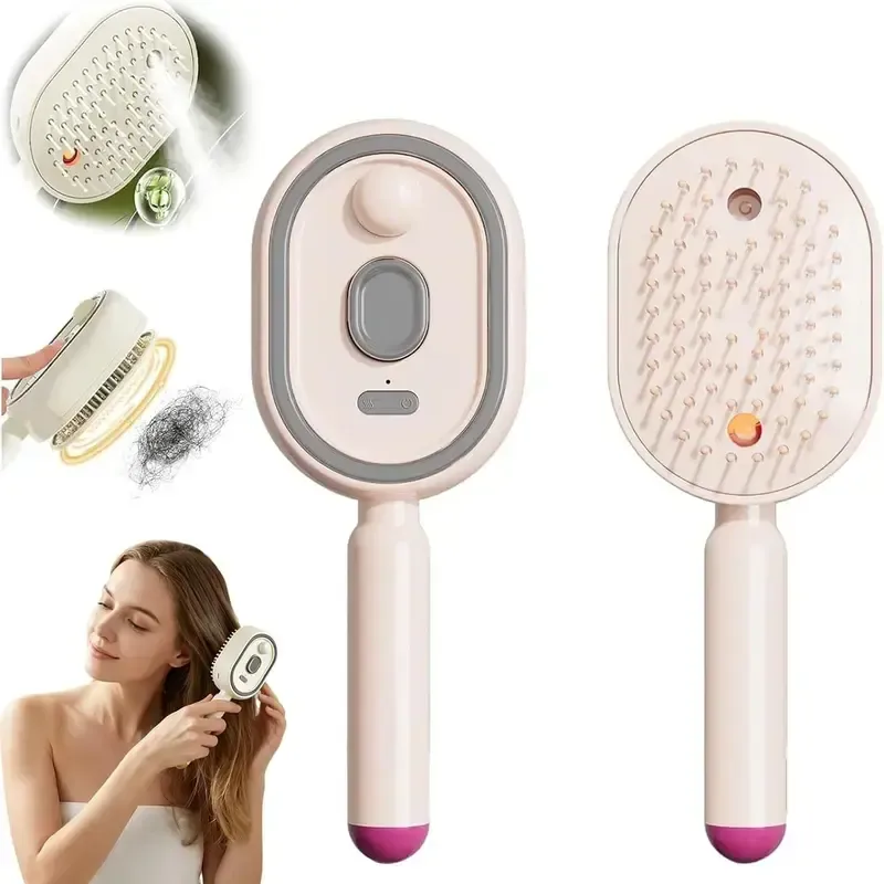 2026New electric steam brush, electric steam brush for hair, rechargeable steam straightener, exfoliating steam brush, reduces frizz, nourishes hair, anti-static