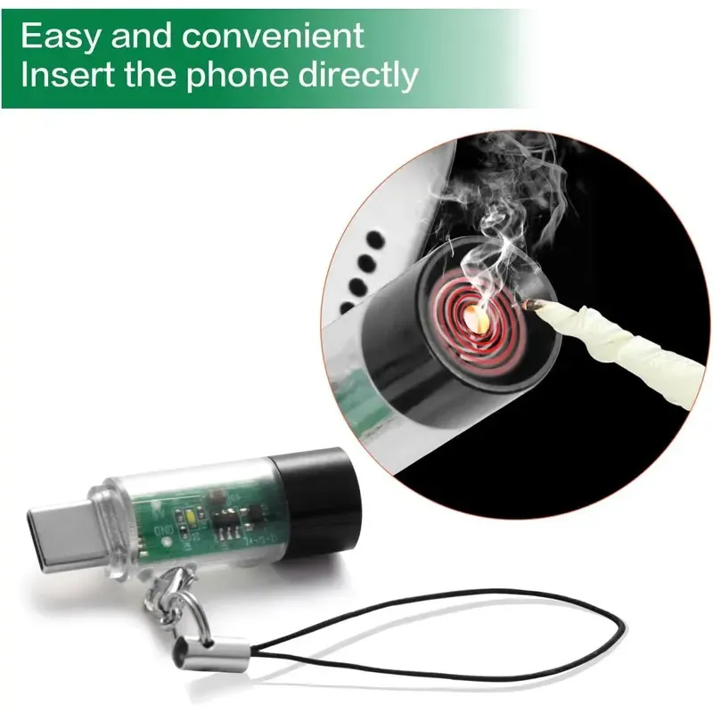Transparent USB-C Electronic Lighter Accessory- Windproof, Waterproof, Lightweight Mini Igniter for Power Bank—Phone, Plug — Play, 10s Auto Shutoff, No Built-in Battery, Safe Mini Gadgets for Purse, Purse Stuffers, Camping