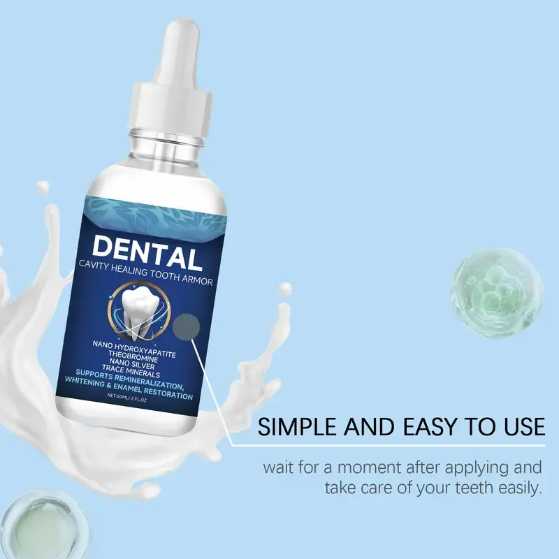 Daily Oral Care Dental Cavity Healing Tooth Armor Liquid – Nano Hydroxyapatite, Theobromine & Trace Minerals for Remineralization, Whitening, Enamel Restoration