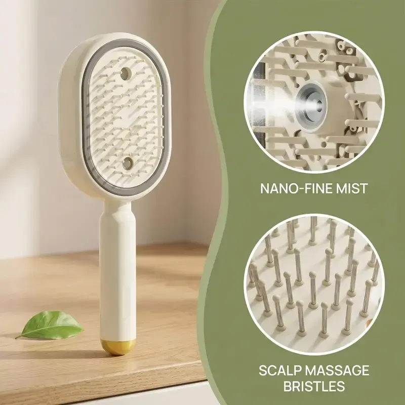 2026New electric steam brush, electric steam brush for hair, rechargeable steam straightener, exfoliating steam brush, reduces frizz, nourishes hair, anti-static